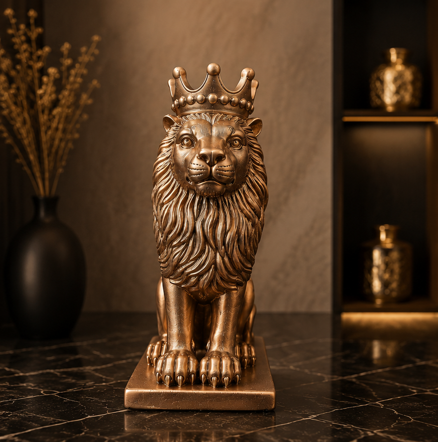 Royal Crown Lion Sculpture