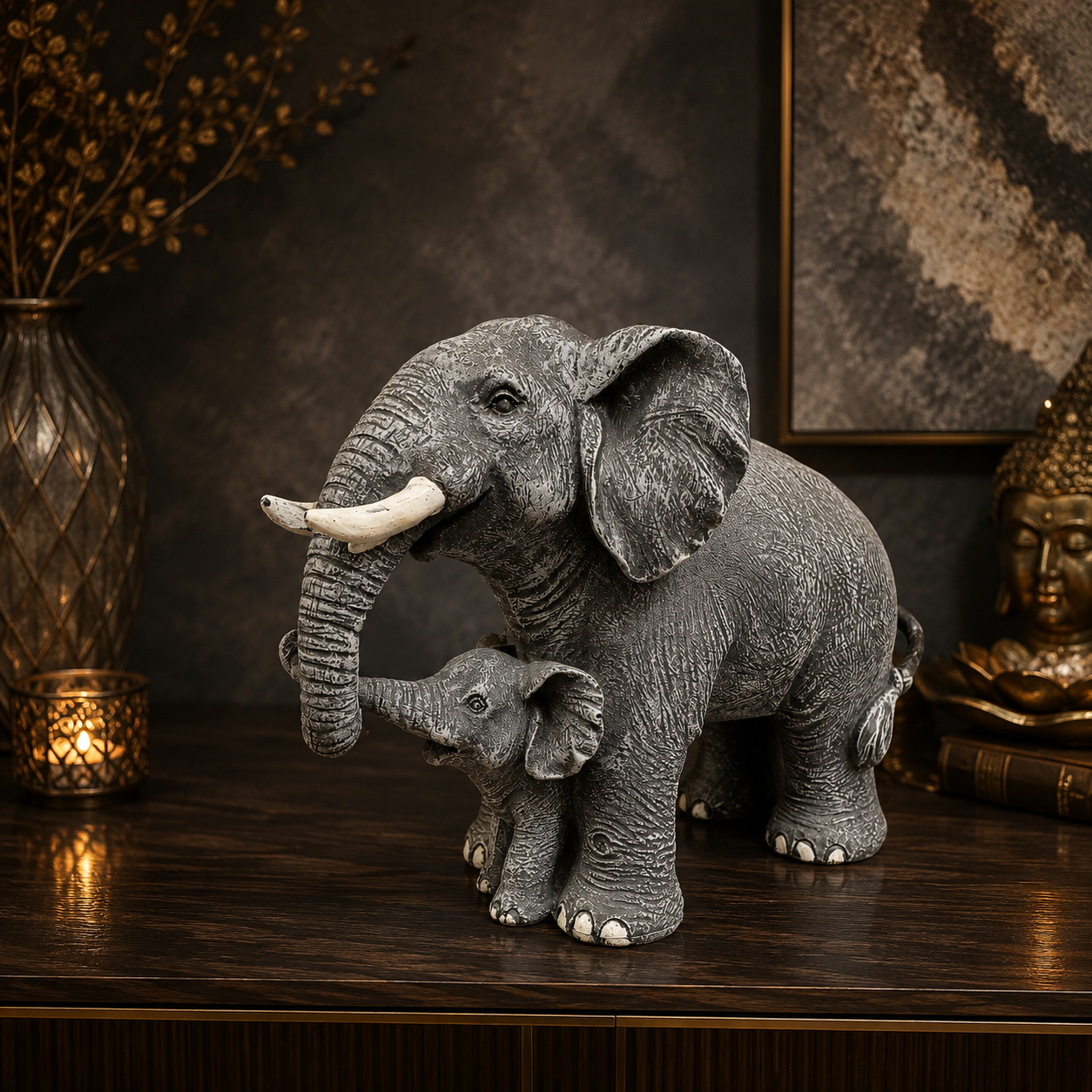 Mother & Baby Elephant Luxury Sculpture