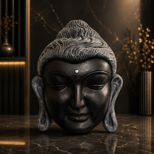 Serene Buddha Face Sculpture