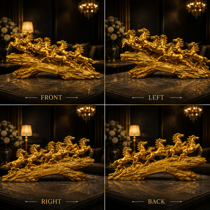 Seven Running Horses Luxury Sculpture