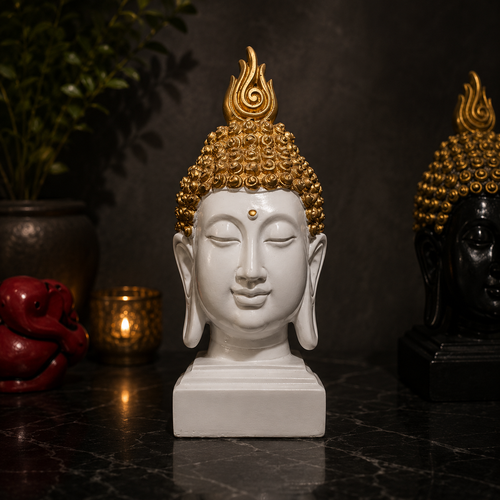 Sacred Serenity Buddha Head Sculpture