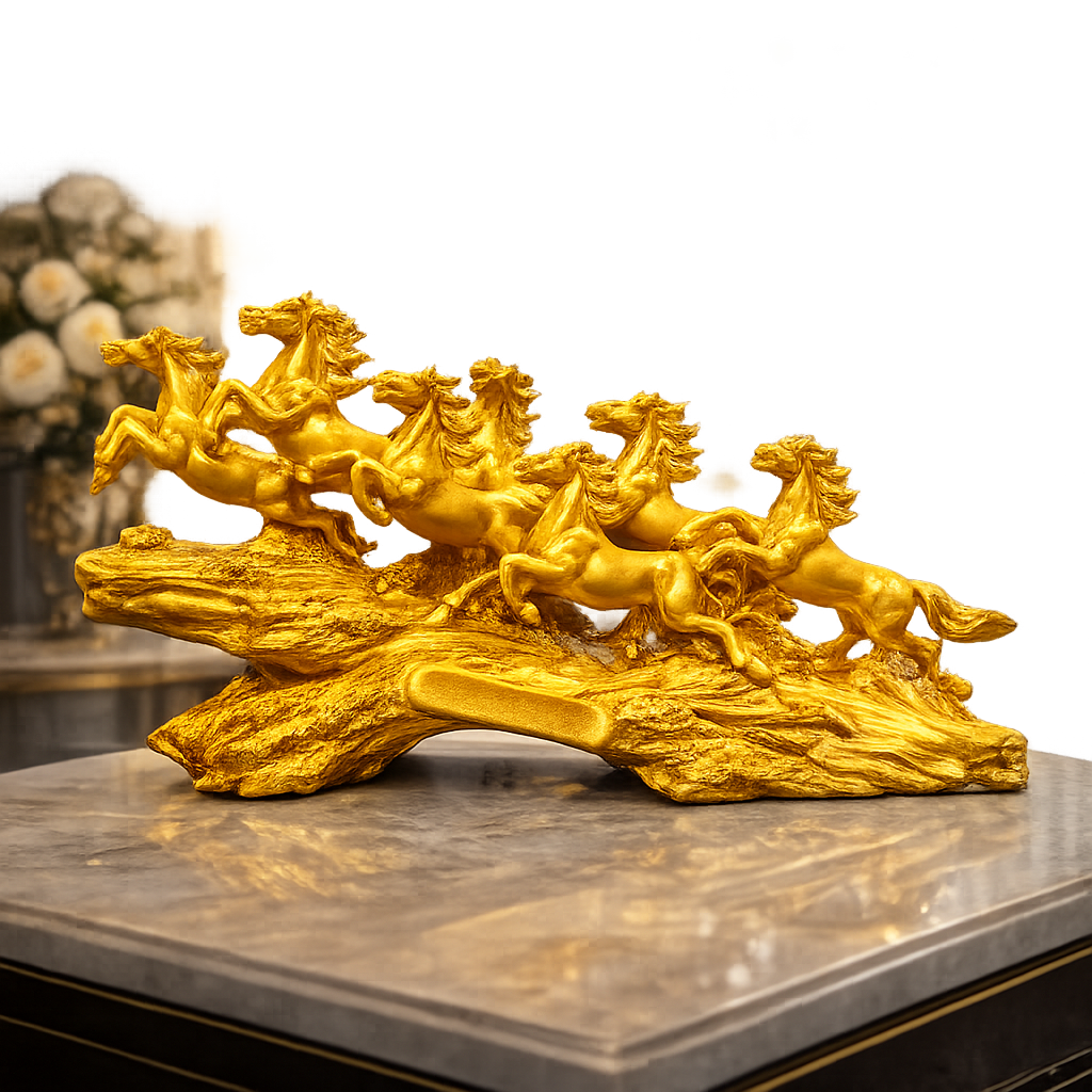 Seven Running Horses Luxury Sculpture