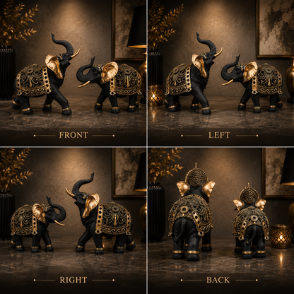 Royal Elephant Duo Luxury Showpiece