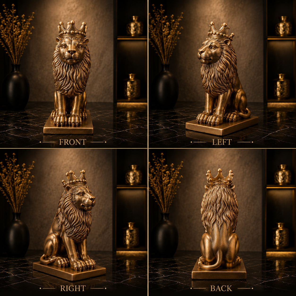 Royal Crown Lion Sculpture