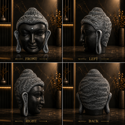 Serene Buddha Face Sculpture
