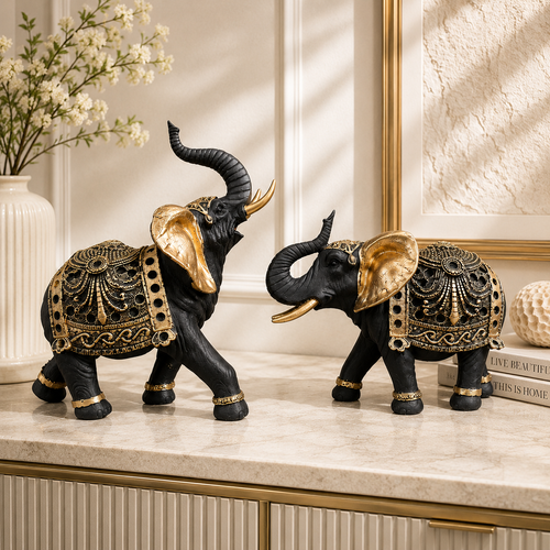 Royal Elephant Duo Luxury Showpiece
