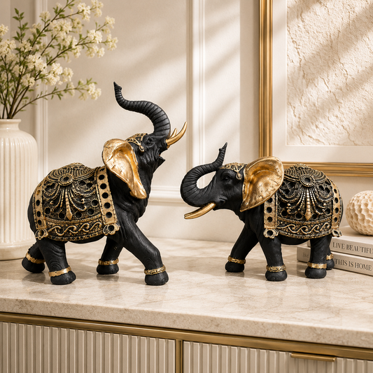 Royal Elephant Duo Luxury Showpiece