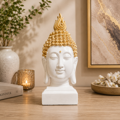 Sacred Serenity Buddha Head Sculpture