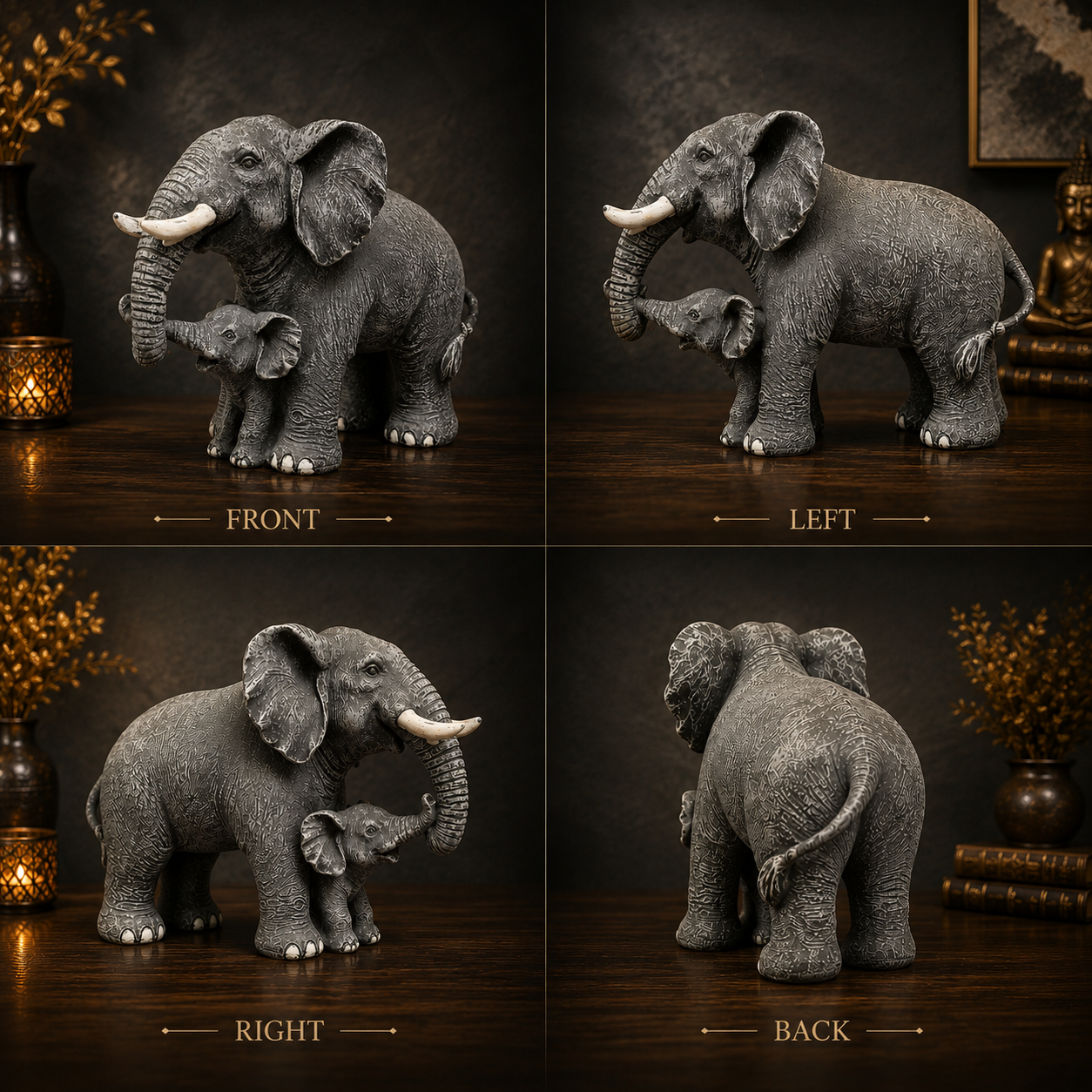 Mother & Baby Elephant Luxury Sculpture