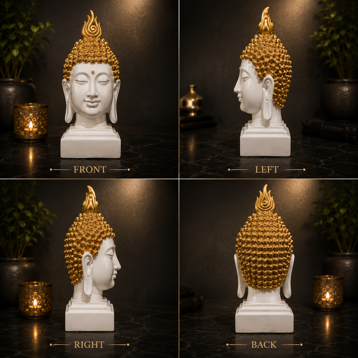 Sacred Serenity Buddha Head Sculpture