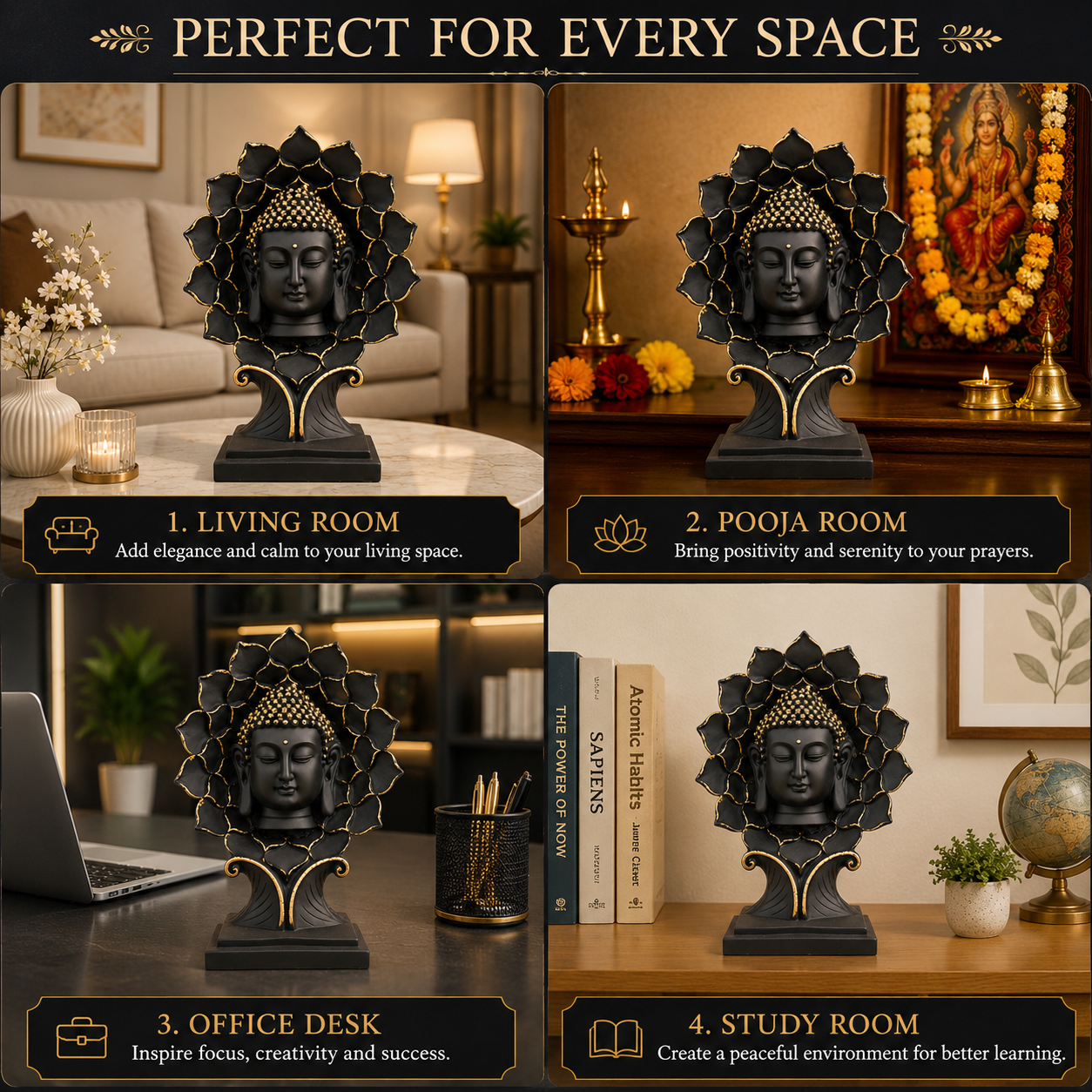 Lotus Buddha Luxury Sculpture