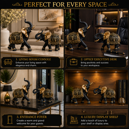 Royal Elephant Duo Luxury Showpiece