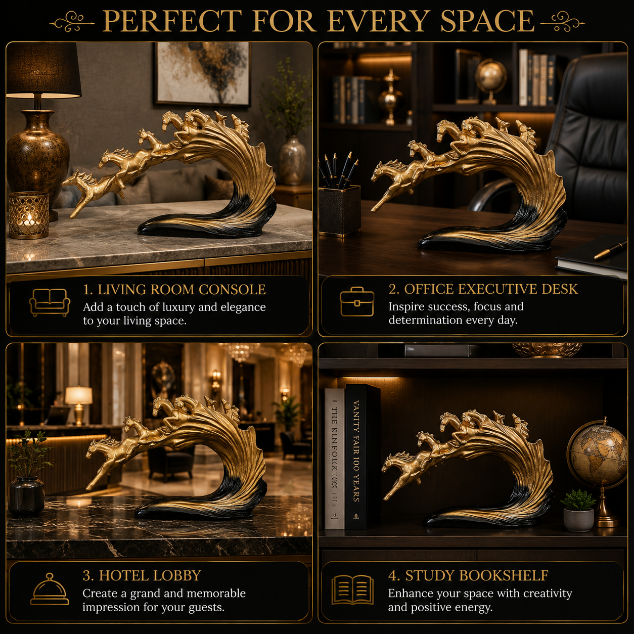Waves of Pegasus Luxury Sculpture