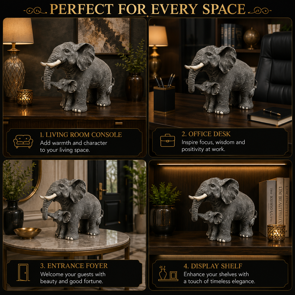 Mother & Baby Elephant Luxury Sculpture