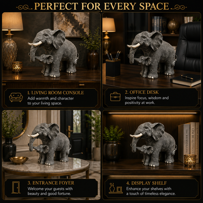 Mother & Baby Elephant Luxury Sculpture