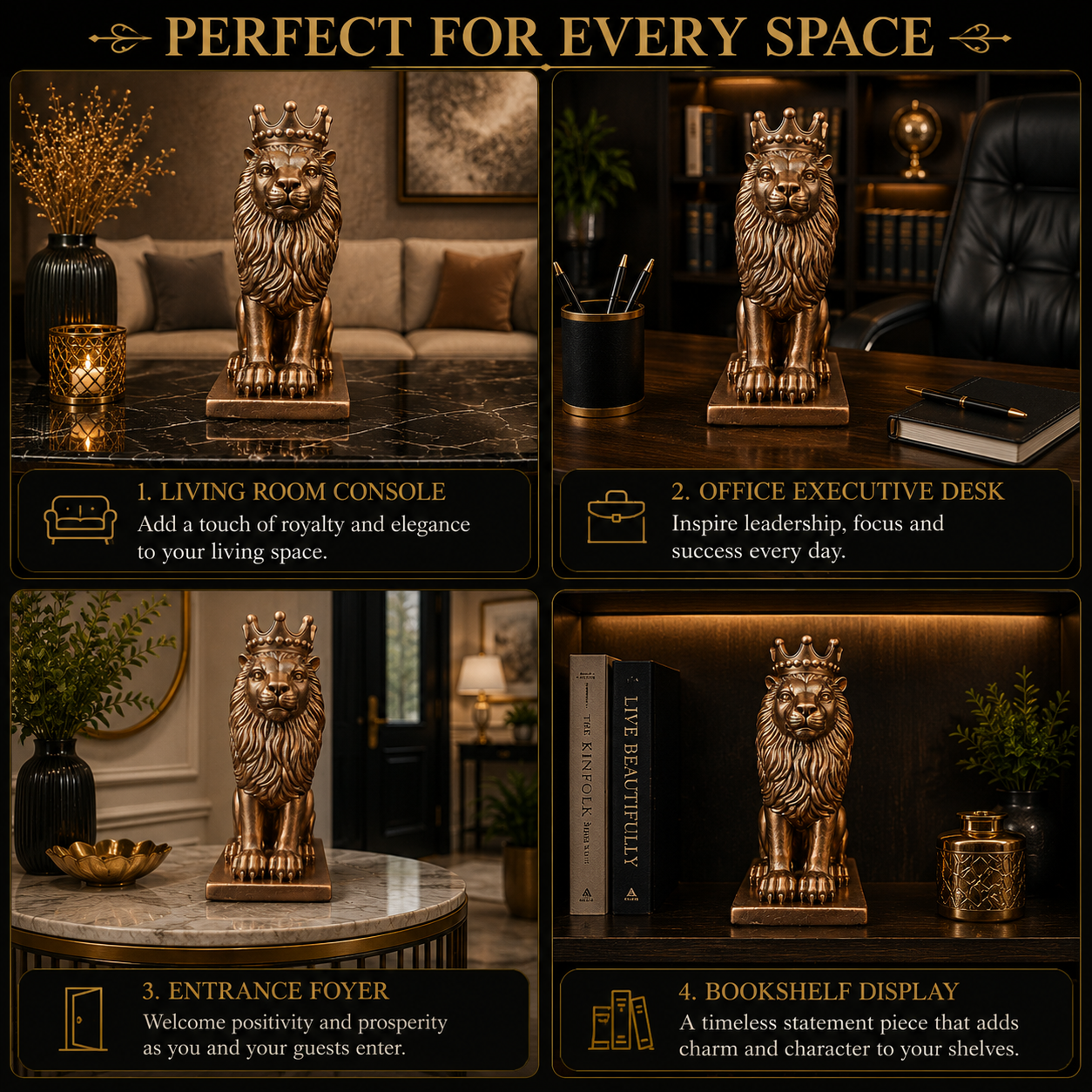 Royal Crown Lion Sculpture