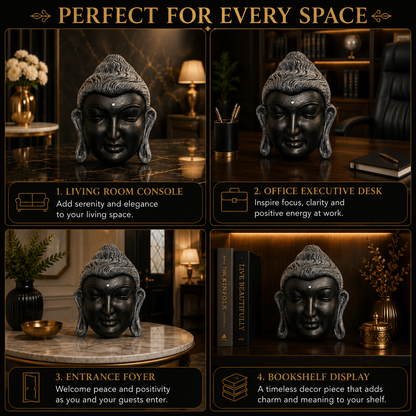 Serene Buddha Face Sculpture