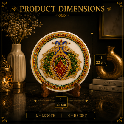 Royal Peacock Marble Decorative Plate