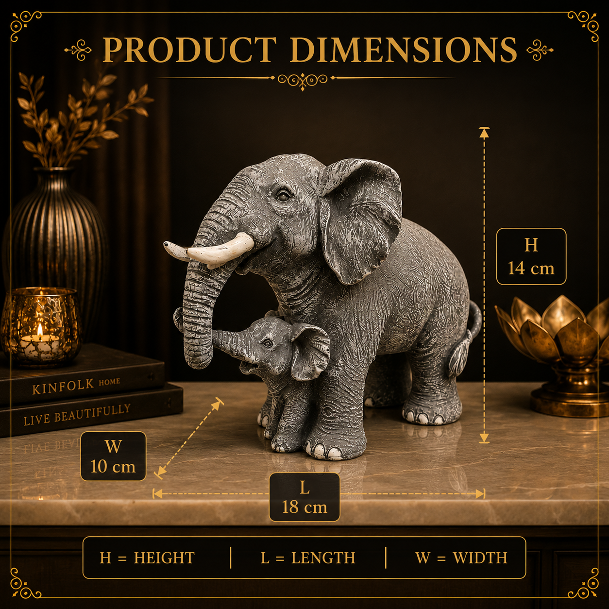 Mother & Baby Elephant Luxury Sculpture